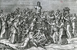 Huit femmes sacrifiant à Priape, XVIe siècle